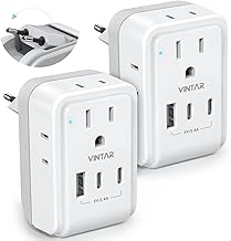 VINTAR 2-Pack EU Travel Adapter