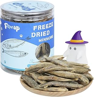 PAWUP Freeze Dried Minnows Dogs Treats &ndash; 100% Raw Single-Ingredient Pet Fish Snacks &ndash; Rich in Omega-3, Grain-Free &ndash; Healthy Training Rewards & Meal Toppers, 2.8 oz