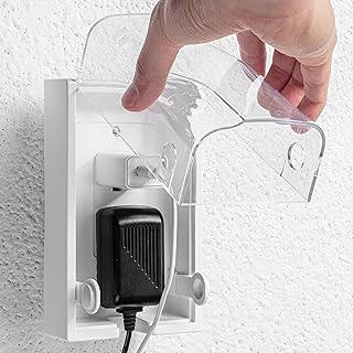 Bates- Baby Safety Outlet Cover Box, Clear Door, Baby Proof Outlet Covers, Plug Covers for Electrical Outlets