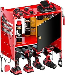 Toolbox Wall-Mounted Tool Cabinet Organizer,150LBS Weight Capacity for Power Tools, 30-Tool Garage/Studio Storage System, 15-Min Quick Assembly with Metal Frame, Father Day Gift for Men