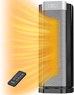 3rd-Gen AEOCKY Space Heater with AI Thermostat, 1500W PTC Electric Heaters for Indoor Use With Remote, 70&deg; Oscillation, Utmost Silence, Safe Portable for Office, Bedroom, Room, Home