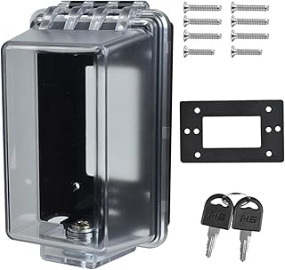 Baby Safety Outlet Cover Box-Key Lock for Much Better Toddler Proofing,Easier Operation,Simple 4 Step Install with Included Screws,Suitable for all Standard Electrical Outlets and Wall Switch