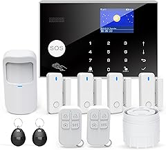 Alarm System with Phone APP Alert,DIY WiFi Home Security Alarm System,12pcs Kit Motion Detector,Door Sensor,Remote Control,Siren,Compatible with Alexa Google for Home Villa,for Children Elderly Safety