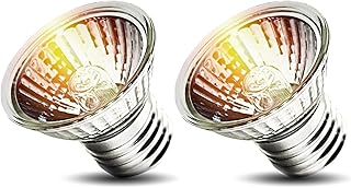 2-Pack 50W UVA Bulbs, Light Turtle Heat Lamp for Reptiles and Amphibian Tanks, Terrariums and Cages, Fit E26 Heat Reptile Lamp,Works with Various Lamp Fixtures