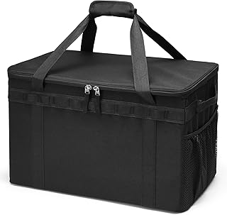 Tactical Camping Storage Bag - 46L Utility Tote Bag Trunk Organizer (Black)