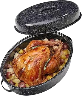 18in Enamel Turkey Roaster Pan