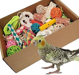 bird toys?Colorful Parrot Foraging and Tearing Toy Box - Suitable for chewing and foraging of long tailed parrots, Quaker parrots?cockatoos, Sun Conure? and other small and medium-sized parrots