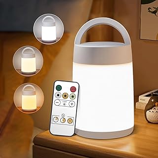 Nursery Night Light for Baby, Portable LED Touch Night Lamp for Kids and Adult, Breastfeeding, Sleep Aid, USB Rechargeable Nursing Lamp, Bedside Dimmable Warm Night Light(with remote control)