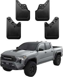 Ecarzo Mud Flaps for Tacoma 2024-2025 2026 Pickup, Custom-Fit 4 PCS Splash Guards Front & Rear, No-Drill Heavy-Duty Fender Mudguards, All-Weather Off-Road & Road Debris Protection Tacoma Accessories
