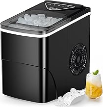 Silonn Countertop Ice Maker Machine - Auto-Cleaning Portable Ice Maker, 26lbs in 24Hrs, 2 Sizes of Bullet Ice for Home Kitchen Office Bar Party, Black