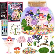 Fairy Garden Light Up Terrarium &ndash; DIY Craft Kit with LED for Girls Ages 4-8 | STEM & Art Gift for Kids, Ideal for Birthday or Holiday