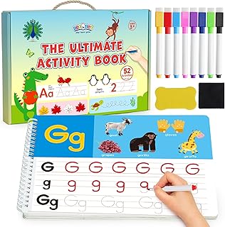 BenBen Preschool Learning Activities, 52 Pages, Tracing Books for Kids Ages 3-5, Kindergarten Workbooks, Toddler Writing Practice, Pre K Busy Book Educational Toys, Autism Learning Materials