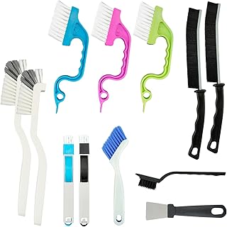 12 Pcs Crevice Cleaning Brush, Crevice Cleaning Tool Cleaning Brush, Window Groove Cleaning Tools, Small Brushes for Cleaning, Shutter Door Window Track Kitchen Cleaning Brushes Kit