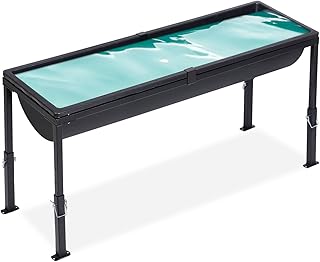 Livestock Water Trough, 39" Long Livestock Feeding Trough with Adjustable Stand, Easy to Assemble and Carry, Feeding Goats, Sheep, Horses, Chicken, Cattle, Alpacas in Farm