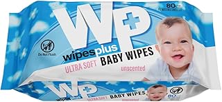 WIPESPLUS Baby Wipes Fragrance Free for Babies and Kids, 80 Count