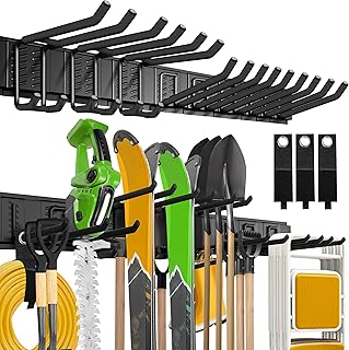 Garage Wall Organizer,15Pack Carries 675 lbs,Garden Tool Organizer 48in With Large Storage Space,Easy Assembly, Sturdy Design,for Efficient Tool Storage Garage Organization