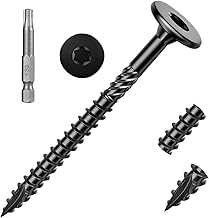 30PCS #14 x 3 Inch Lag Screws Structural Wood Screws 3 inch, Black Coated Rust Resistant Heavy Duty Construction Screw Star Drive with Bit