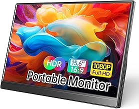Portable Monitor 15.6 Inch 1080P USB-C HDMI Ultra-Slim Travel Monitor with Kickstand, Compatible with Xbox, Laptop, PC, Mac Phone, PS, Swich IPS Ultra-Thin Zero Frame Gaming Monitor