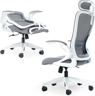Tervo Model U | Folding Office Chair for Small Spaces | Ergonomic Design with High Rebound Mesh | Computer Desk Chair for Gaming | For Adults & Kids | Foldable & Compact with Flip Up Arms
