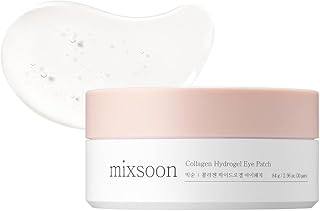 mixsoon Collagen Hydrogel Eye Patch - Hydrating and Firming Eye Care, Cooling Gel Texture for Smooth Under Eye Skin Patch 84 g / 2.84 fl.oz. (30 pairs) Korean Glass Skin Care