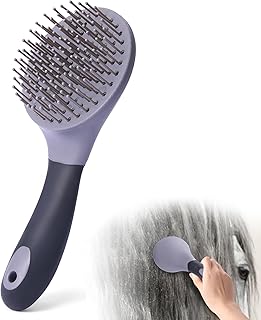 Equine Mane & Tail Combs Horse Brush Shedding Brush Grooming Tool for Horse (Gray)