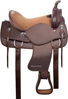 Western Synthetic Horse Saddle &ndash; Lightweight Cordura Padded Seat &ndash; Equestrian Saddle for Barrel Racing & Trail Riding &ndash; Includes Breast Collar, Headstall & Reins &ndash; 10" to 18" Seat