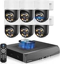 ?2-Way Audio & Smart Auto Tracking?4K Outdoor Wired Security Camera System,360 Degrees Security PTZ IP Cameras,Surveillance Video Equipment, Surveillance DVR Kits