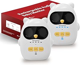 Audio Baby Monitor with Rechargeable Battery, Full-Duplex Wireless Intercom with 1000Ft Range, Baby Monitor Audio Only with Clear Sound, Two-Way Talk - for Home, Kids, Elderly, Pets, Indoor/Outdoor