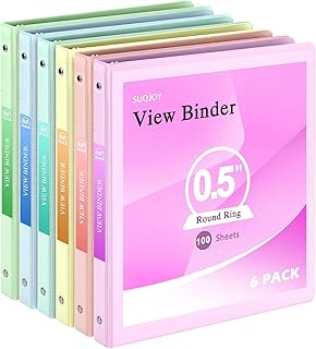 Pastel 3-Ring Binders 6-Pack