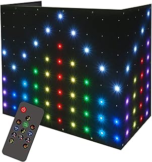 DJ Stage Light Pro 3.3x6.9ft LED Motion Drape Facade - Sound-Activated Rhythm Lights with Remote, 80+ Music Programs & 70 Motion Effects for DJ Booths, Stages, Weddings
