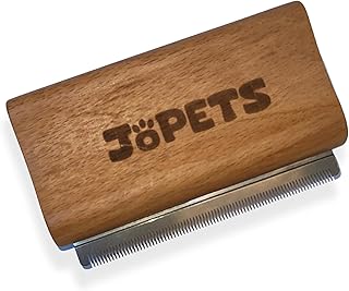 JoPets - Professional Wood Deshedding & Undercoat shedding brush for Dogs, Cats, Horses - Ergonomic Grooming Tool for short & long haired pets - Gentle wooden comb for shedding control - Pet Fur Care