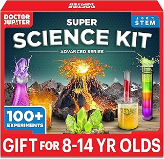 Doctor Jupiter Super Science Kit for Kids Ages 8-12 | Chemistry Set, STEM Toy with 100+ Experiments & Geyser Tube Ideas for Boys & Girls 8+ Years Old | Learning & Educational Projects