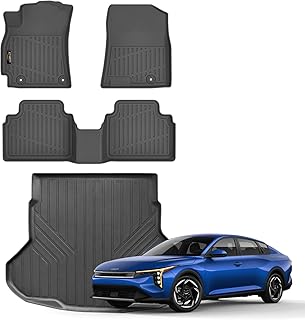 Floor Mats & Cargo Liner Custom Fit for Kia K4 2025 2026 Sedan All Weather TPE Rubber Trunk Mat Anti-Slip Full Set Automotive Floor Liners for Kia K4 2025 Accessories