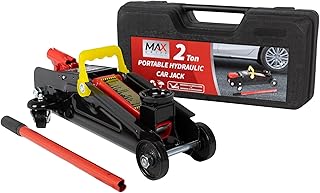 2-Ton (4000 lbs) Hydraulic Trolley Garage Service/Floor Jack with Blow Mold Carrying Storage Case for sedans and Pickup Trucks Home and Workshop Vehicle Maintenance
