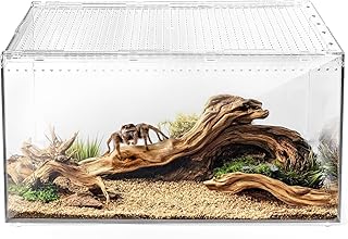 AZV Reptile Terrarium Tank,Versatile Enclosure for Leopard Crested Gecko,Lizard Cage,Spider Starter Kit,Hermit Crab Habitat,Tarantula Cribs,Perfect Aquarium for Snake,Frogs,Snails,Insects,Small Pets