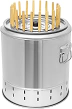 Portable Smokeless Barbecue Charcoal Barrel Grill,Stainless Steel Surround Charcoal Kebab Grill with 20 Skewers And Bbq 2-In-1 Design for Picnics,Camping,Traveling, Parties, Beaches,Gardens and More