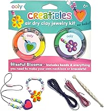 Ooly Creatibles Air Dry Clay Jewelry Kit for Kids, DIY Art Jewelry Making Kit with 6 Clay Colors, Beads, Shaping Tool, and Elastic Yarn, Non-Toxic Gifts for Kids Ages 6 and Up
