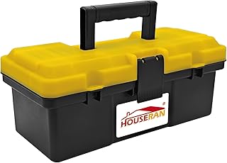Tool Box, Portable 12" Plastic Toolbox with Handle, lockable Small Tool Case, Heavy Duty Tool Storage Boxes for Garage, Hobby, Craft