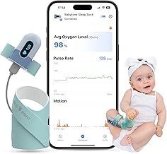 Babytone Baby Sleep Sock Monitor, Tracking Heart Rate and Movement for Infant, Wearable Foot Monitor Smart Sock with Bluetooth and APP, for 0-36 Months Newborn