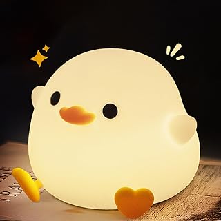 Cute Duck Night Light, Dodo Duck Lamp, Bean Shape, LED Squishy Novelty Ducky Light, Food Grade Silicone Dimmable Nightlight, Light Up Duck Gifts, Baby Kids Nursery Room College Dorm D&eacute;cor