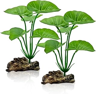 2-Pack Aquarium Decor Fish Tanks Decorations Plants - 6inch Betta Leaf Hammock, Artificial Silk Aquarium Plants for Betta Fish Tank Accessories, Goldfish, Reptiles Plant Decor Driftwood