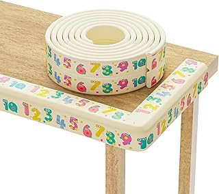 Edge Protector for Baby 6.5ft Soft Protective Foam Cushion Furniture Edge and Corner Guards Baby Child Proofing Cartoon Digital Pattern Odorless Safe for Table,Fireplace,Countertop