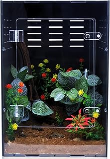 Reptile Enclosure for Crested Gecko &ndash; 12x12x18 Acrylic Reptile Tank for Gecko, Snake, and Lizard &ndash; PVC Terrarium for Small Pets