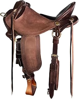 Australian Handmade Style Half Breed Aussie Stock Leather Saddle Premium Cattle Work, Endurance Riding, Knee Pads