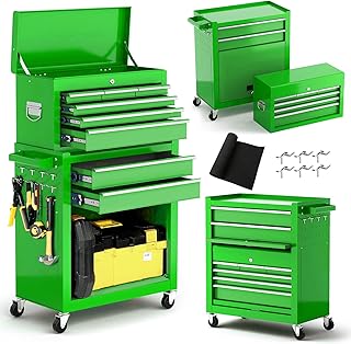 Green 8-Drawer Rolling Tool Chest