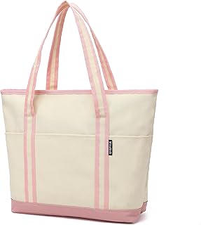 Large Zippered Canvas Tote