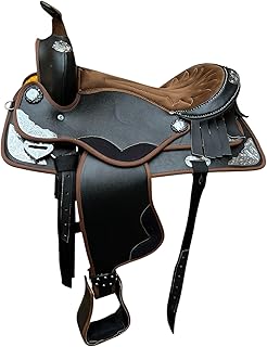 Western Synthetic Horse Saddle Light Weight Comfy Padded Horse Seat for Barrel Racing & Trail Riding All Accessories Included 10 to 18 Inch Seat