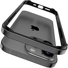 Metal Bumper Case for iPhone 16 Pro Max 15 14 Plus 13 12 11 15Pro 14Pro 16Pro 16Plus Phone Frame Cover Accessories,Black,for iPhone X Xs