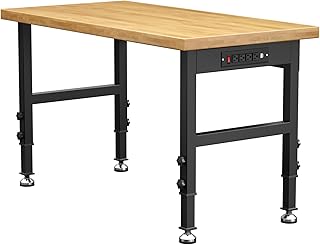 Heavy-Duty Adjustable Wood Workbench