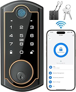Smart Lock ST380, Built-in Wi-Fi, Fingerprint Keyless Entry Door Lock, Security Deadbolt Smart Locks for Front Door, App Remote Control & Auto Lock, IP56 Waterproof, (2025 Upgrade)